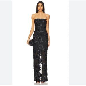 ROTATE Floral mesh strapless maxi dress size EU 40